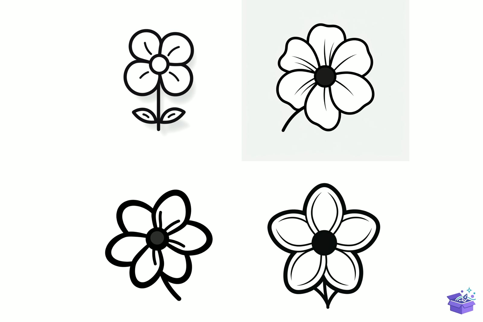 Prompt For Çiçek Icon Drawing - Lazer Kesim ve Çizim Dosyası (SVG, DXF, EPS, PNG) - detaylı önizleme 4
