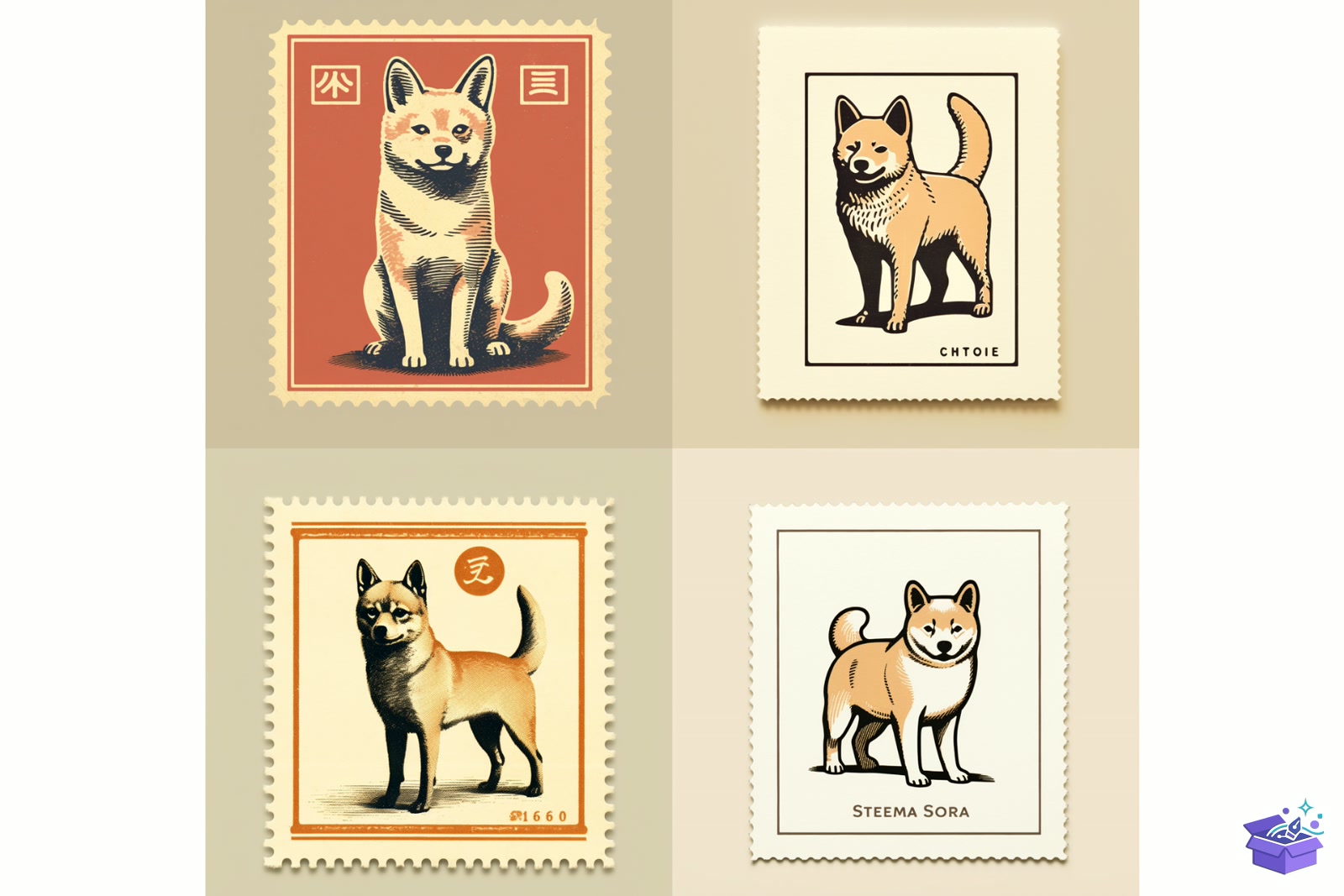 Prompt For Köpek Vintage Stamp - Lazer Kesim ve Çizim Dosyası (SVG, DXF, EPS, PNG) - detaylı önizleme 2