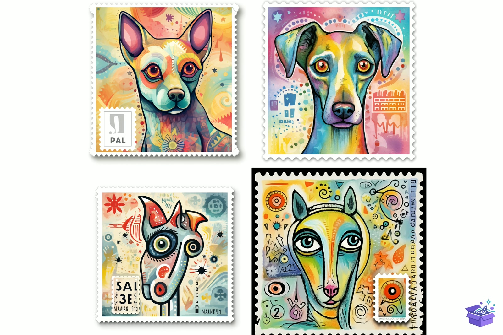 Prompt For Köpek Vintage Stamp - Lazer Kesim ve Çizim Dosyası (SVG, DXF, EPS, PNG) - detaylı önizleme 6
