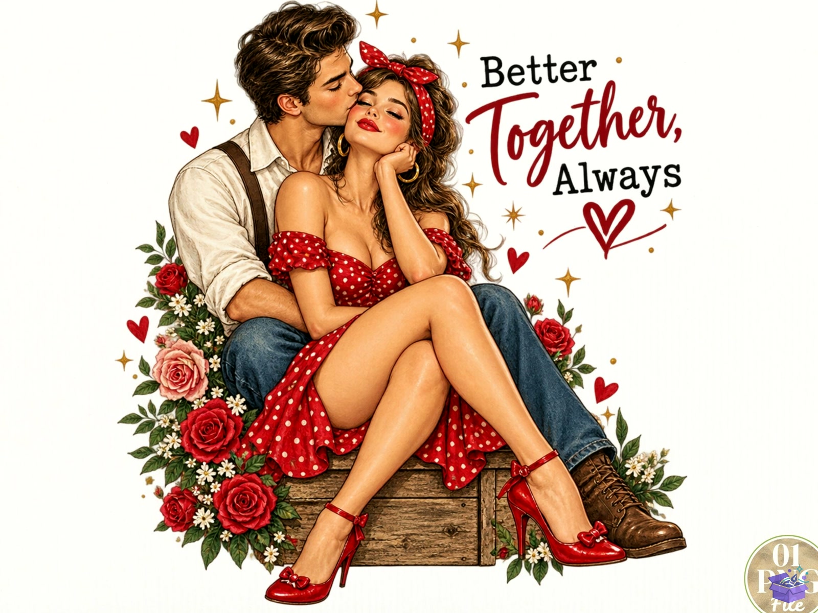 Better Together Always PNG Romantic Quo - DTF & Süblimasyon Baskı Tasarımı (SVG, DXF, EPS, PNG) - DTF Baskı Tasarımları İndir (DXF, SVG, EPS)