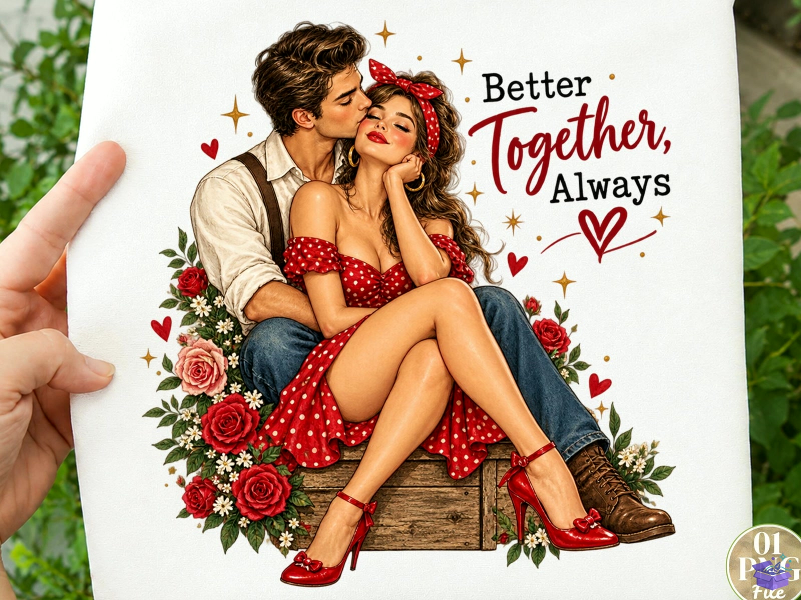 Better Together Always PNG Romantic Quo - DTF & Süblimasyon Baskı Tasarımı (SVG, DXF, EPS, PNG) - detaylı önizleme 2