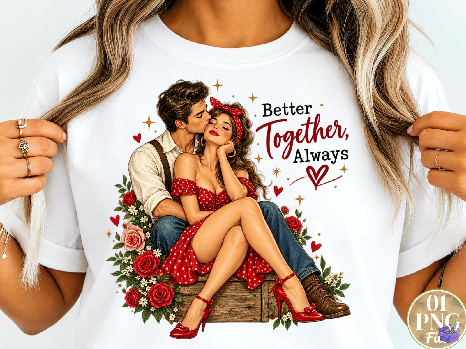 Better Together Always PNG Romantic Quo - DTF & Süblimasyon Baskı Tasarımı (SVG, DXF, EPS, PNG) - detaylı önizleme 3
