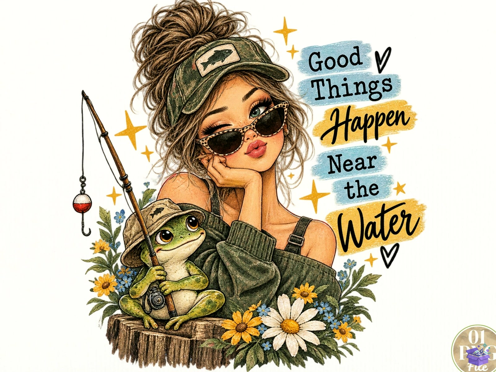 Good Things Happen Near The Water PNG F - DTF & Süblimasyon Baskı Tasarımı (SVG, DXF, EPS, PNG) - DTF Baskı Tasarımları İndir (DXF, SVG, EPS)