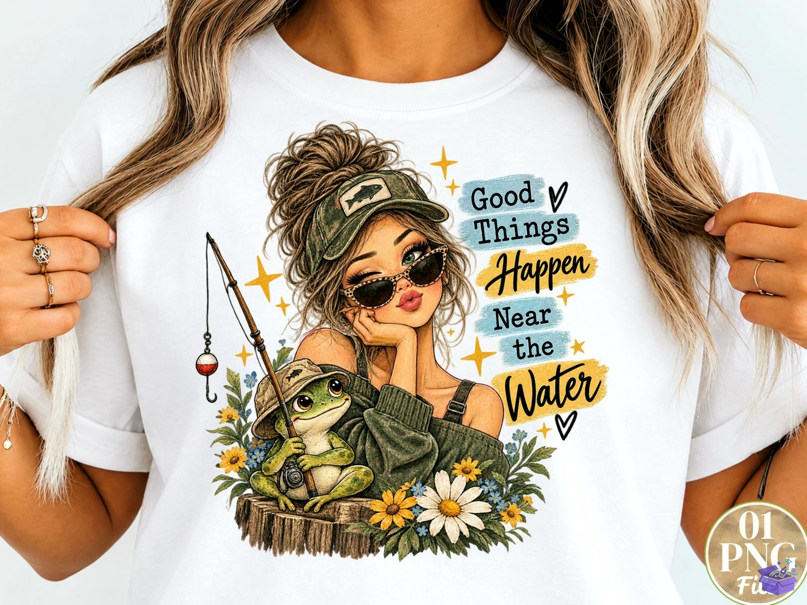 Good Things Happen Near The Water PNG F - DTF & Süblimasyon Baskı Tasarımı (SVG, DXF, EPS, PNG) - detaylı önizleme 3