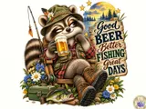 "Good Beer Better Fishing Great Days" Balıkçılık Tasarımı - DTF & Süblimasyon Baskı Tasarımı (PNG) - detaylı önizleme 4
