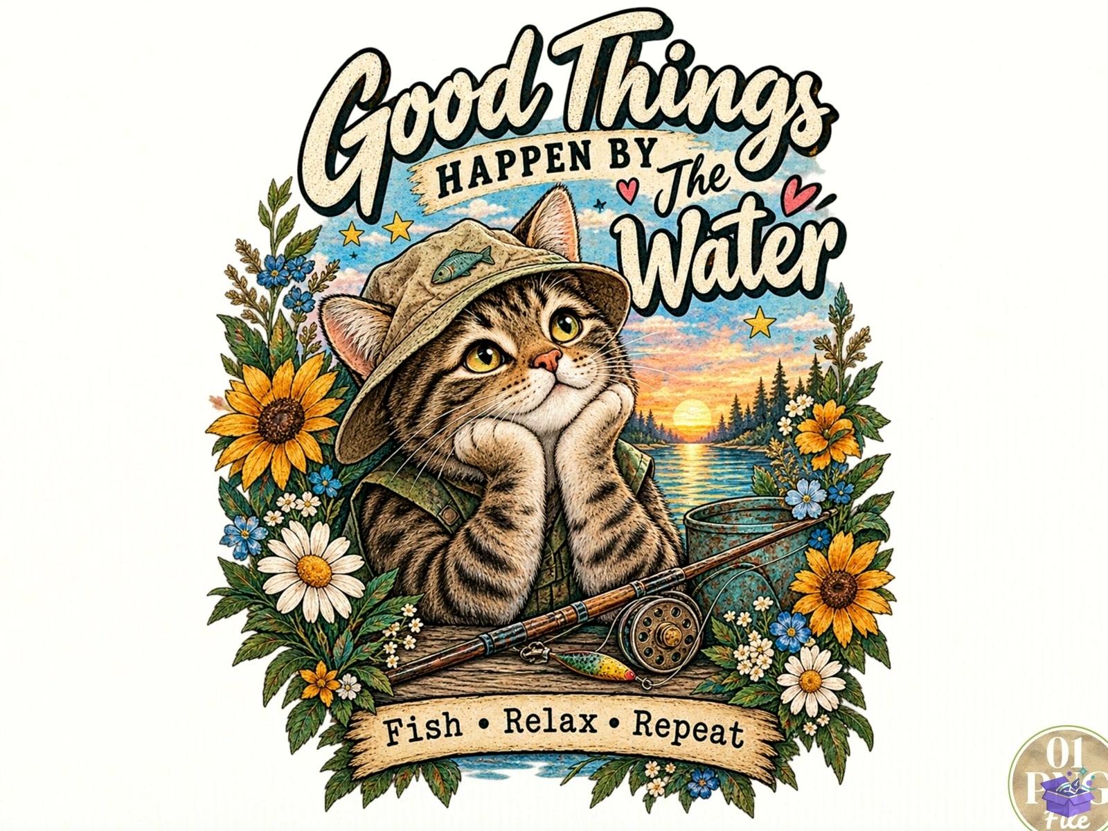 Good Things Happen By The Water PNG Fis - DTF & Süblimasyon Baskı Tasarımı (SVG, DXF, EPS, PNG) - DTF Baskı Tasarımları İndir (DXF, SVG, EPS)