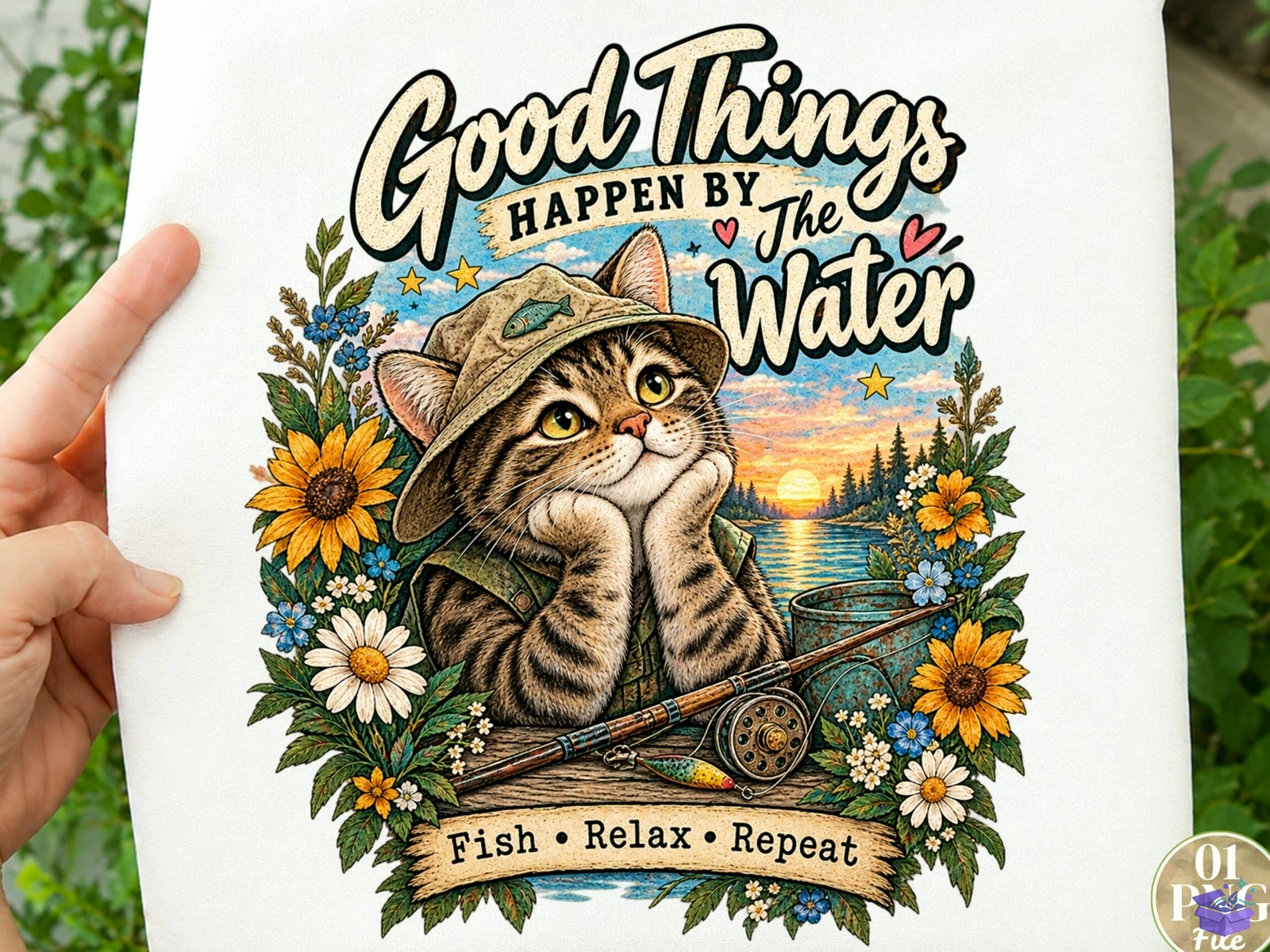 Good Things Happen By The Water PNG Fis - DTF & Süblimasyon Baskı Tasarımı (SVG, DXF, EPS, PNG) - detaylı önizleme 2
