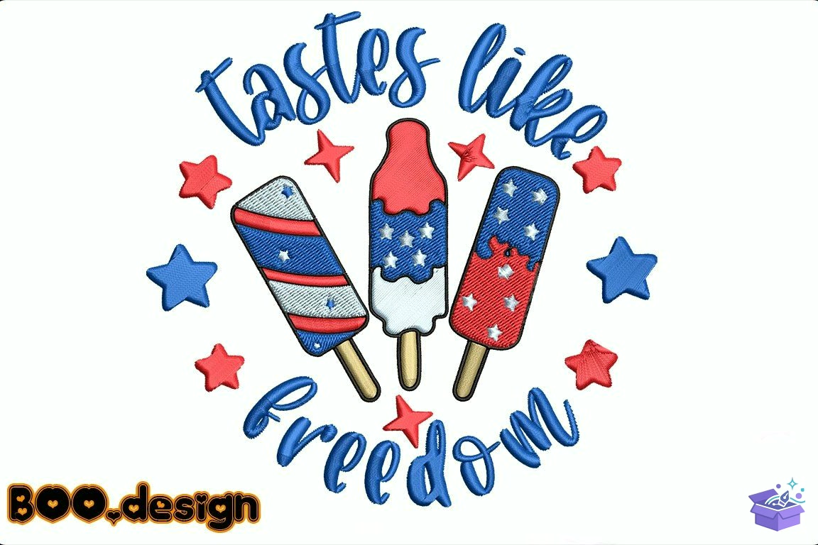Tastes Like Freedom 4th Of July - Makine Nakış Deseni (SVG, DXF, EPS, PNG) - Nakış Desenleri İndir (DXF, SVG, EPS)