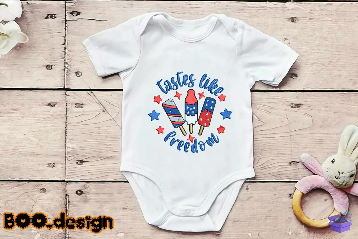 Tastes Like Freedom 4th Of July - Makine Nakış Deseni (SVG, DXF, EPS, PNG) - detaylı önizleme 2