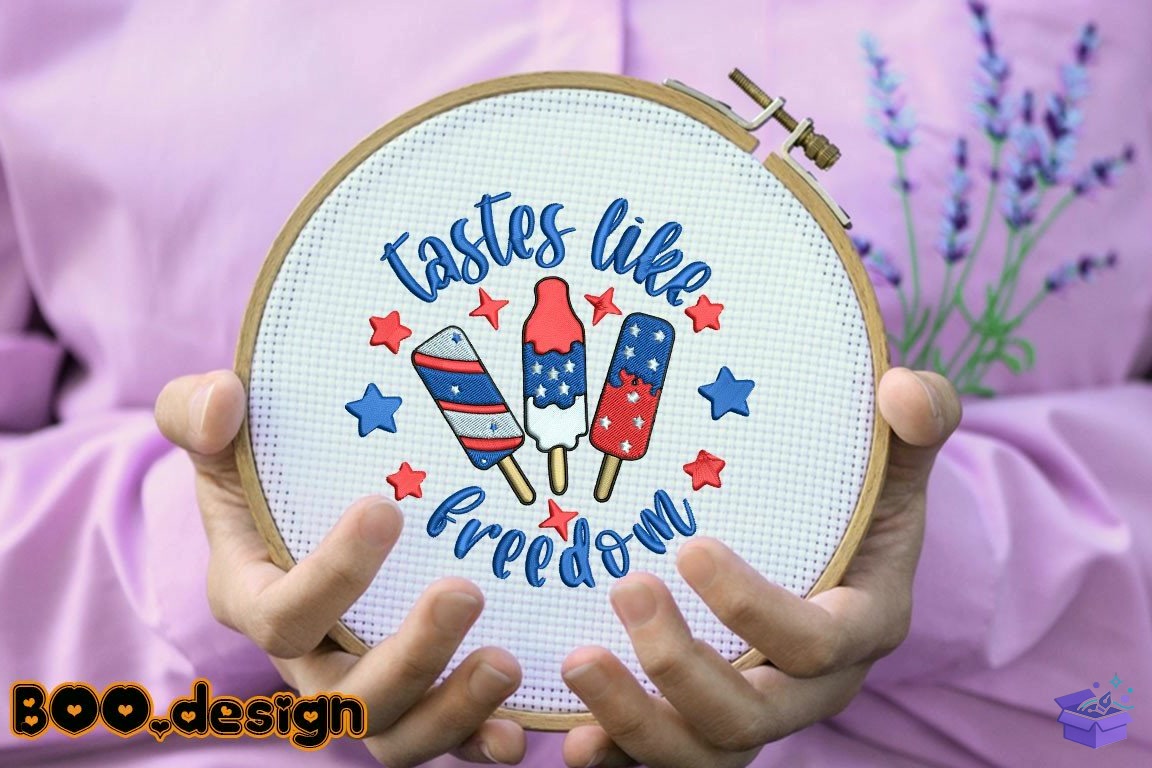 Tastes Like Freedom 4th Of July - Makine Nakış Deseni (SVG, DXF, EPS, PNG) - detaylı önizleme 6