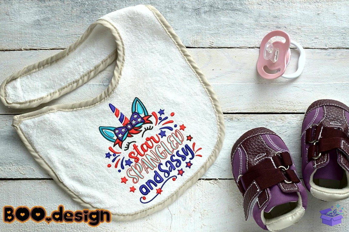 Unicorn Star Spangled And Sassy - Makine Nakış Deseni (SVG, DXF, EPS, PNG) - detaylı önizleme 5