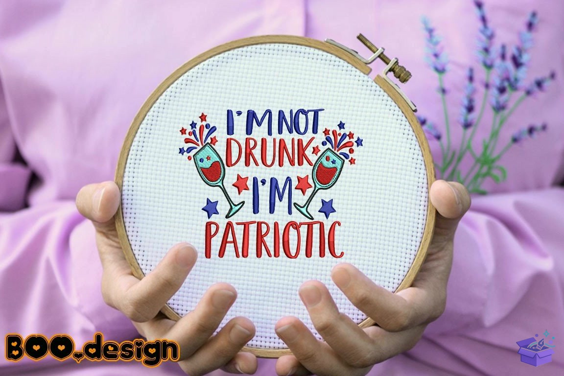 I'm Not Drunk I'm Patriotic - Makine Nakış Deseni (SVG, DXF, EPS, PNG) - detaylı önizleme 6