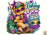 "Fishing Keeps Me Calm Happy And Relaxed" Balıkçılık Tasarımı - DTF & Süblimasyon Baskı Tasarımı (PNG) - detaylı önizleme 1