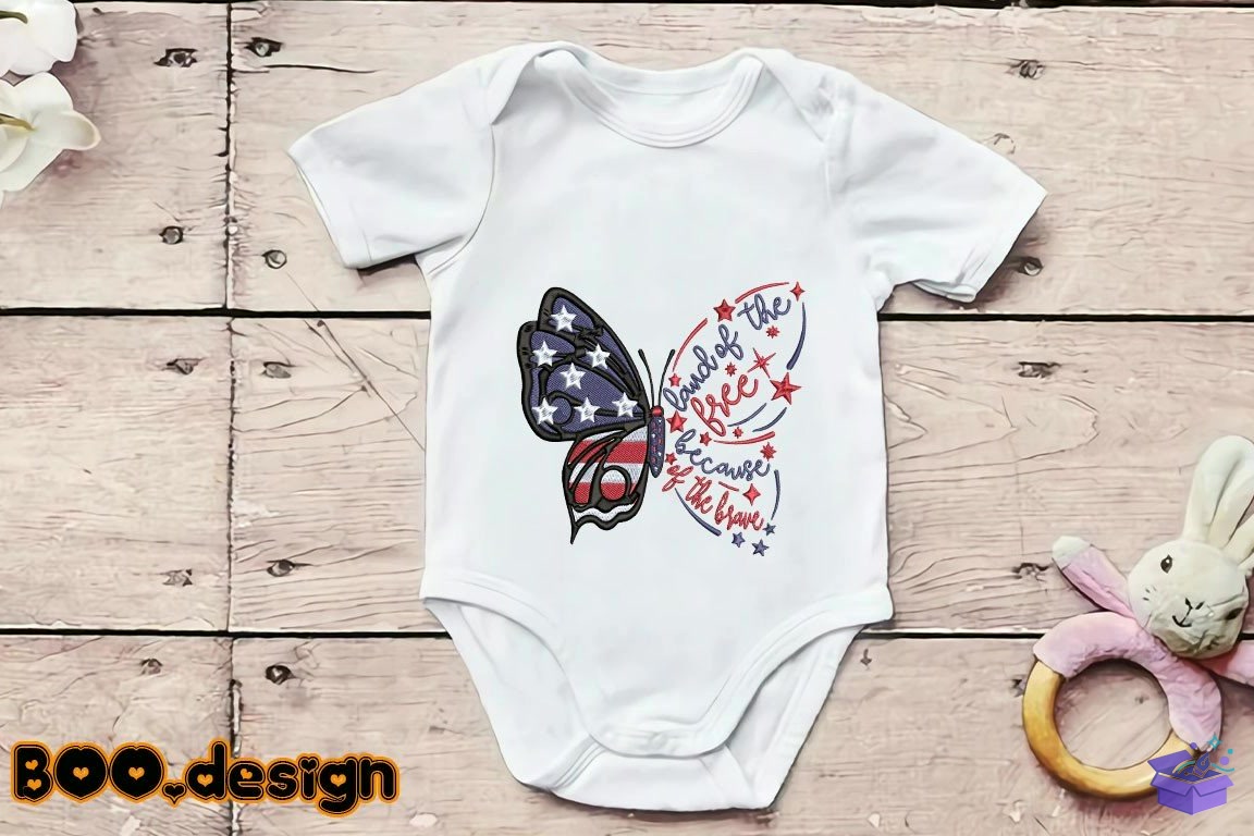 Land Of The Because Of The Brave - Makine Nakış Deseni (SVG, DXF, EPS, PNG) - detaylı önizleme 2
