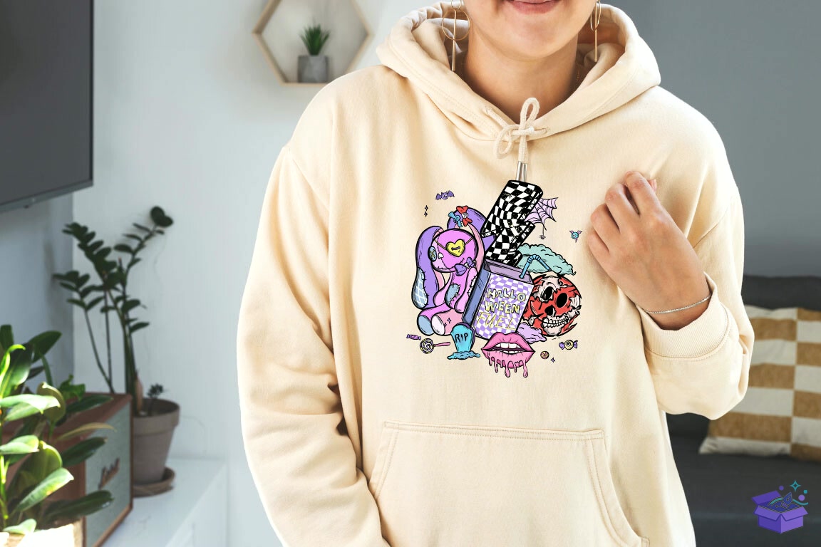 Cadılar Bayramı Doodles Süblimasyon Baskı - DTF & Süblimasyon Baskı Tasarımı (SVG, DXF, EPS, PNG) - detaylı önizleme 2