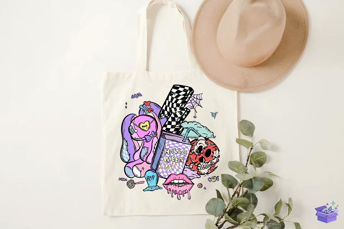 Cadılar Bayramı Doodles Süblimasyon Baskı - DTF & Süblimasyon Baskı Tasarımı (SVG, DXF, EPS, PNG) - detaylı önizleme 5