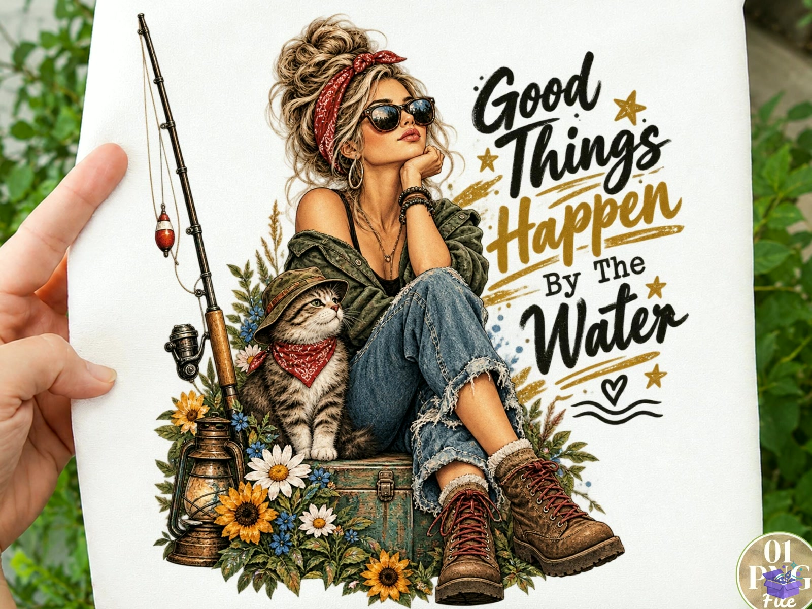 Good Things Happen By The Water PNG Fis - DTF & Süblimasyon Baskı Tasarımı (SVG, DXF, EPS, PNG) - detaylı önizleme 2