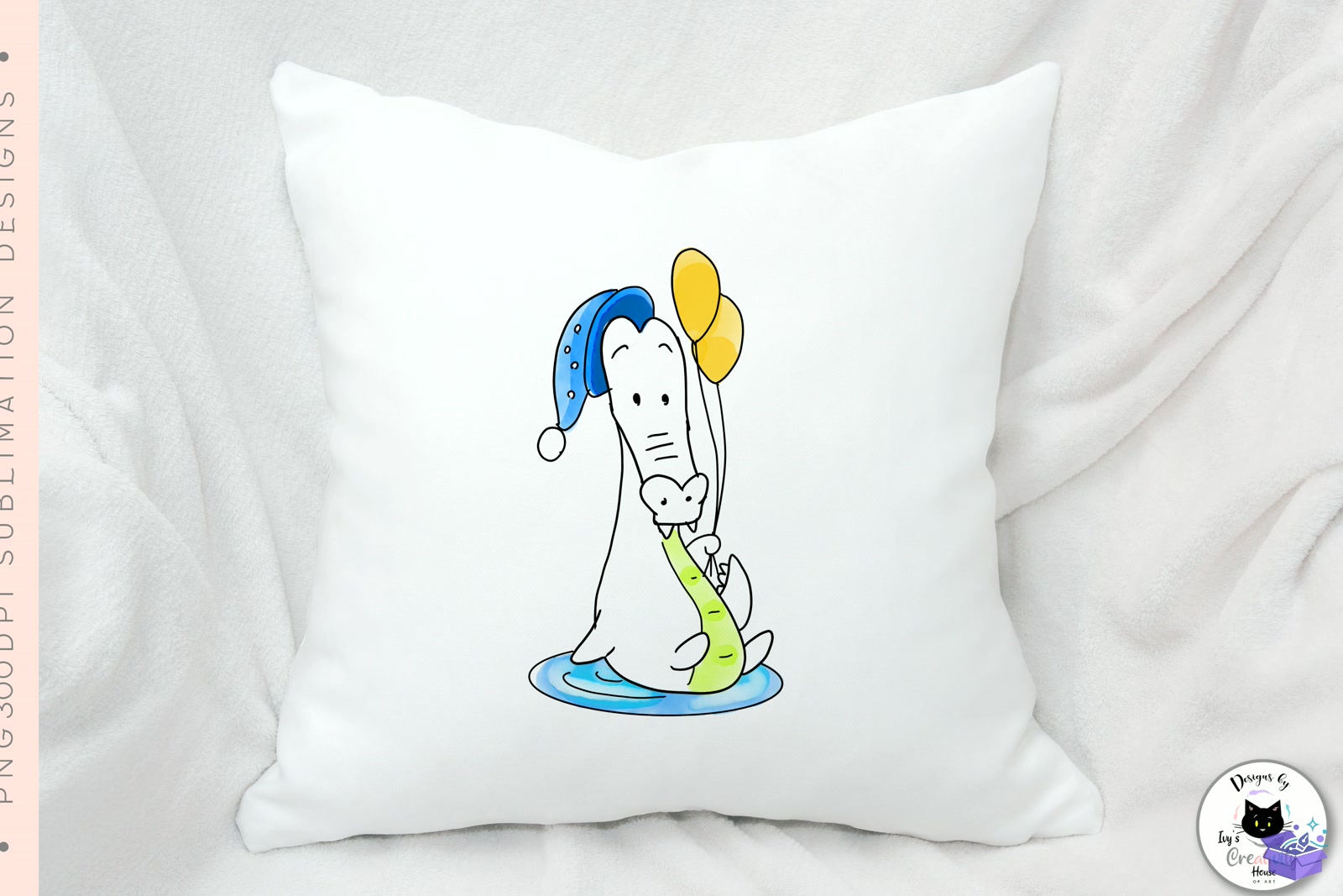 Funny Balloon Crocodile Animal Doodles - DTF & Süblimasyon Baskı Tasarımı (SVG, DXF, EPS, PNG) - detaylı önizleme 3