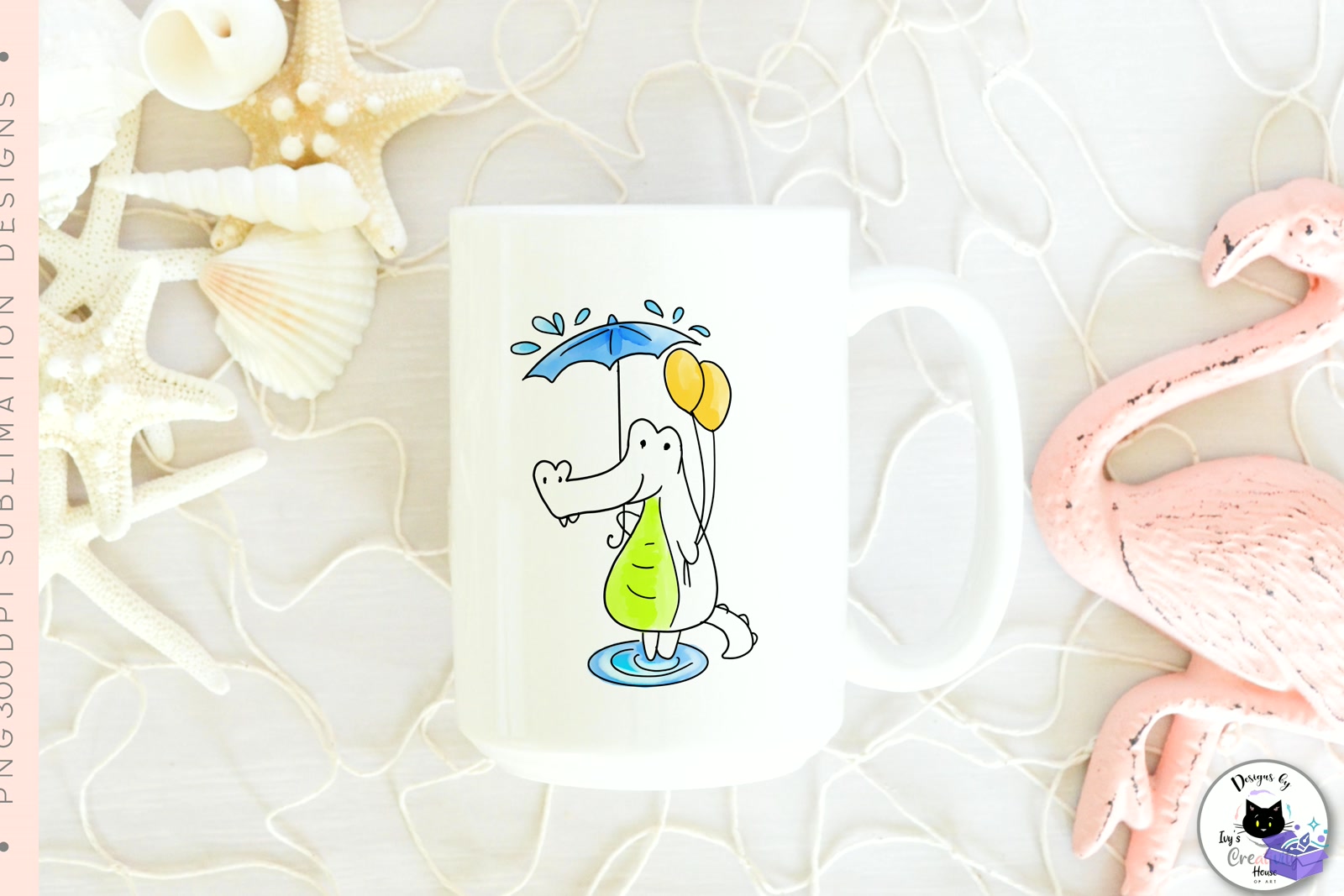 Funny Balloon Crocodile Animal Doodles - DTF & Süblimasyon Baskı Tasarımı (SVG, DXF, EPS, PNG) - detaylı önizleme 4