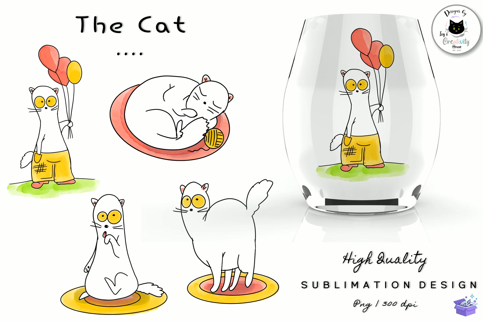 Funny Kedi Doodles Cute Kedi - DTF & Süblimasyon Baskı Tasarımı (SVG, DXF, EPS, PNG) - Süblimasyon İndir (DXF, SVG, EPS)