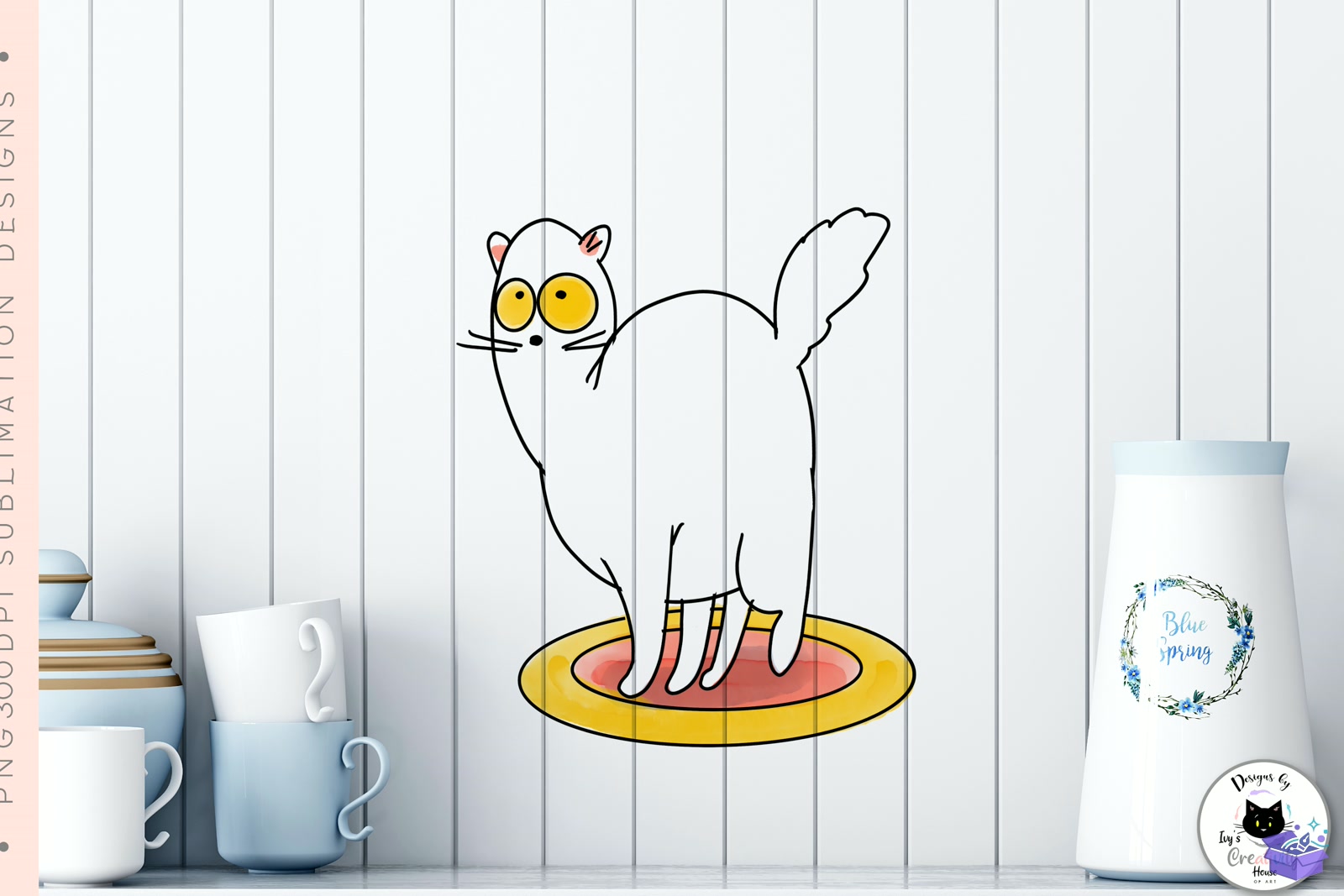 Funny Kedi Doodles Cute Kedi - DTF & Süblimasyon Baskı Tasarımı (SVG, DXF, EPS, PNG) - detaylı önizleme 3