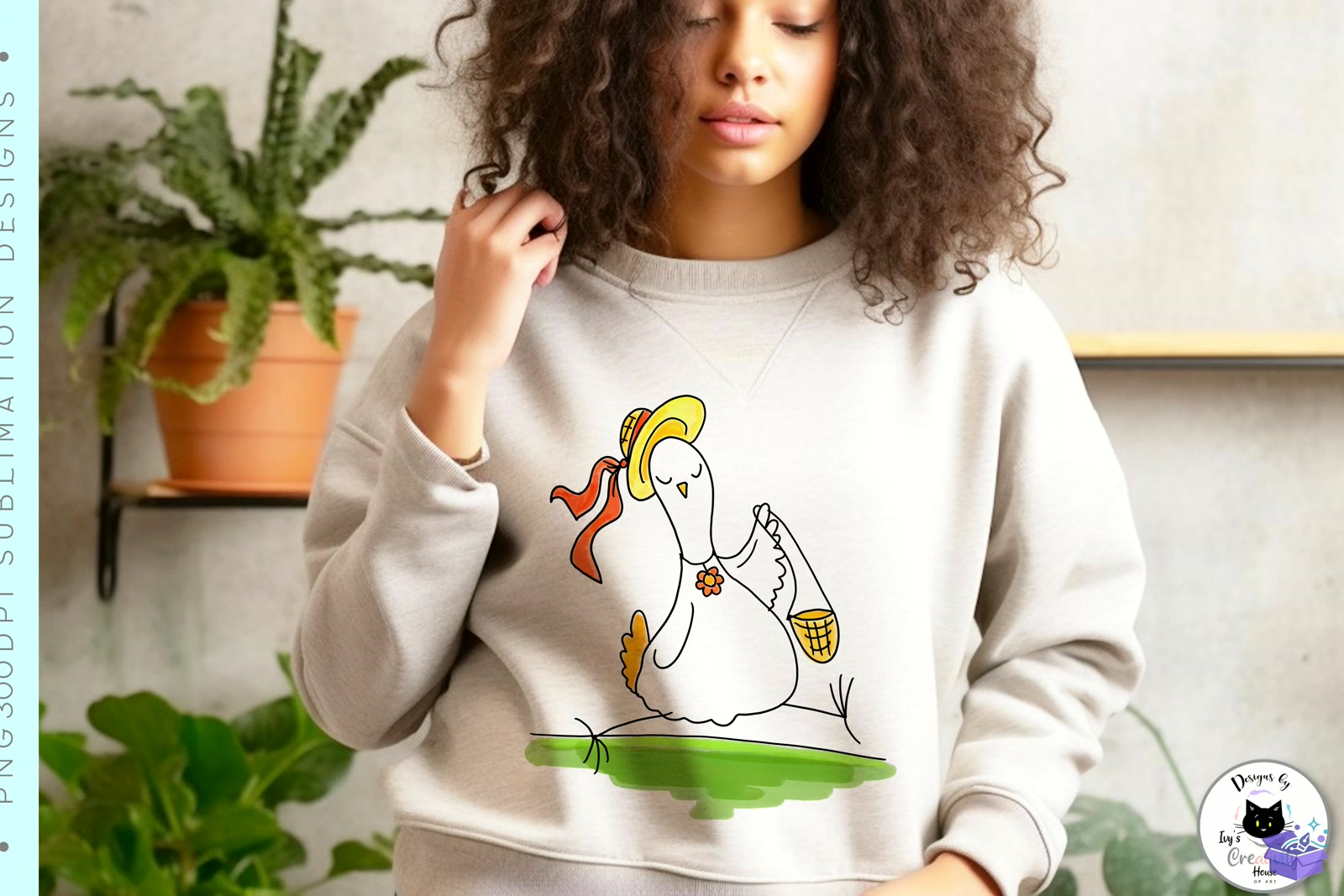 Funny Chicken Doodles Animal - DTF & Süblimasyon Baskı Tasarımı (SVG, DXF, EPS, PNG) - detaylı önizleme 5