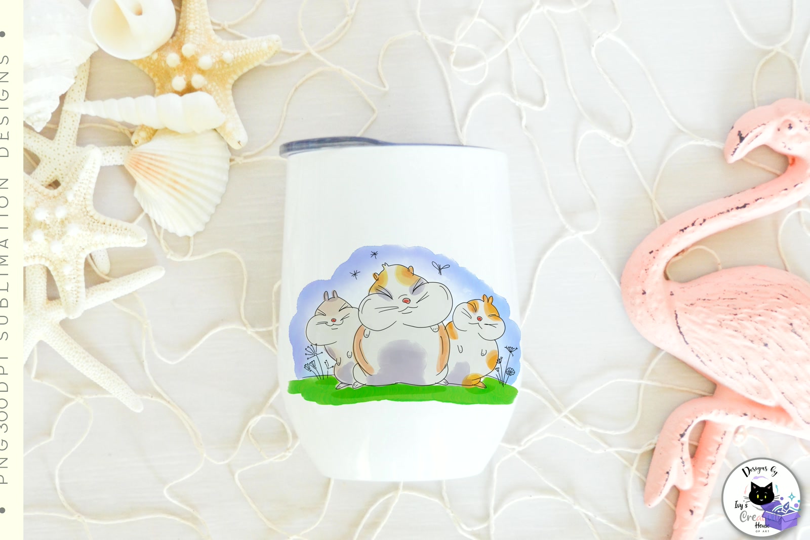 Cute Hamsters Funny Animal Illustration - DTF & Süblimasyon Baskı Tasarımı (SVG, DXF, EPS, PNG) - detaylı önizleme 4