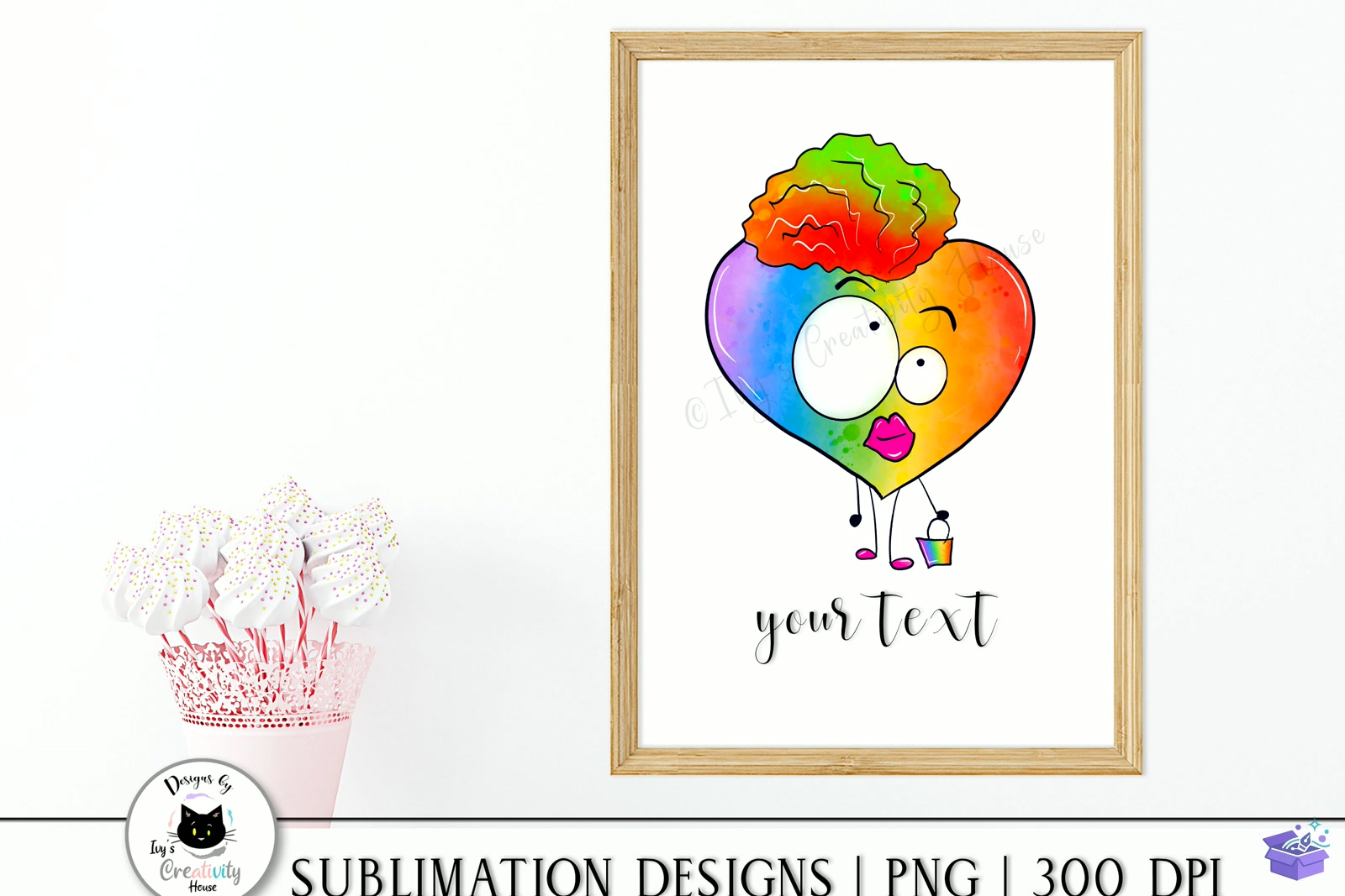 Funny Rainbow Kalp Temalı Pride PNG - DTF & Süblimasyon Baskı Tasarımı (SVG, DXF, EPS, PNG) - detaylı önizleme 2