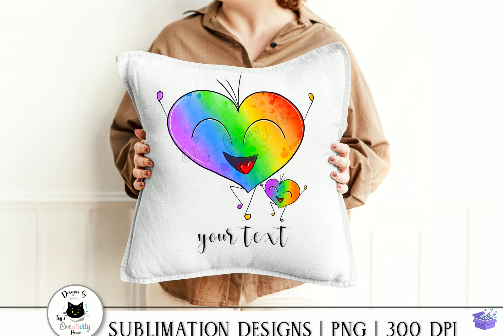 Funny Rainbow Kalp Temalı Pride PNG - DTF & Süblimasyon Baskı Tasarımı (SVG, DXF, EPS, PNG) - detaylı önizleme 5