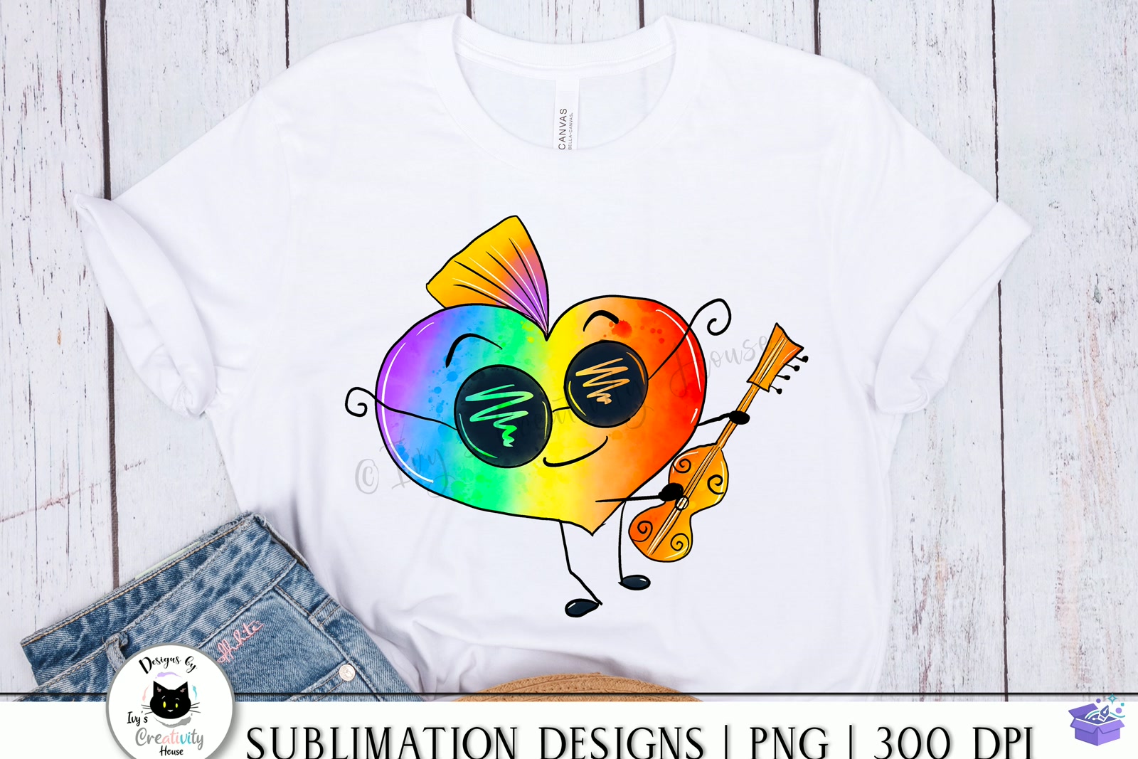 Funny Rainbow Kalp Temalı Pride PNG - DTF & Süblimasyon Baskı Tasarımı (SVG, DXF, EPS, PNG) - detaylı önizleme 6