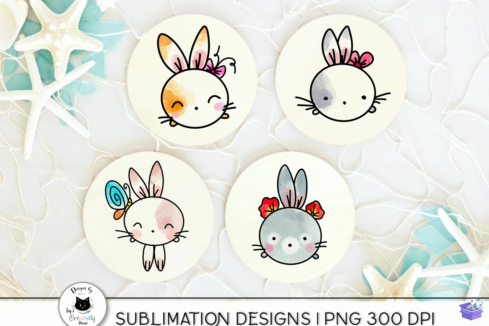 Kawaii Animal Cute Bunny PNG - DTF & Süblimasyon Baskı Tasarımı (SVG, DXF, EPS, PNG) - detaylı önizleme 4