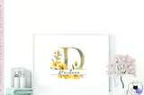 Çiçekli Harf Monogram Tasarımı - DTF & Süblimasyon Baskı Tasarımı (PNG) - detaylı önizleme 3