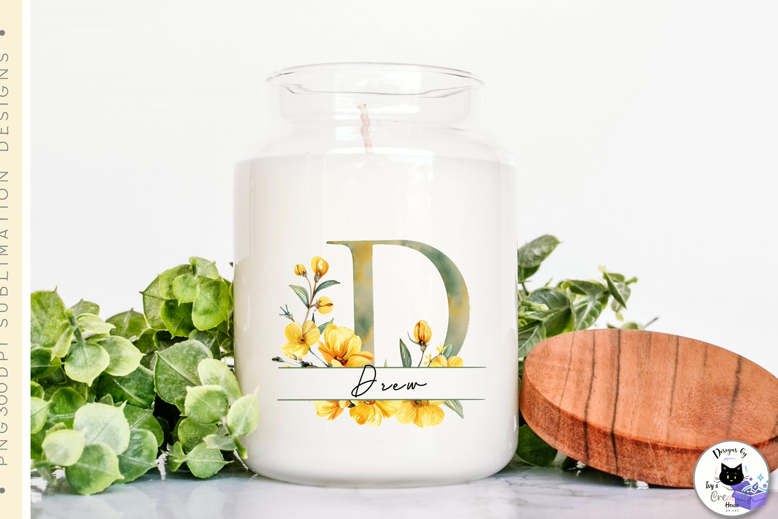 Floral Letter PNG Monogram Süblimasyon Baskı - DTF & Süblimasyon Baskı Tasarımı (SVG, DXF, EPS, PNG) - detaylı önizleme 4