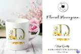 Çiçekli Harf Monogram Tasarımı - DTF & Süblimasyon Baskı Tasarımı (PNG) - detaylı önizleme 5