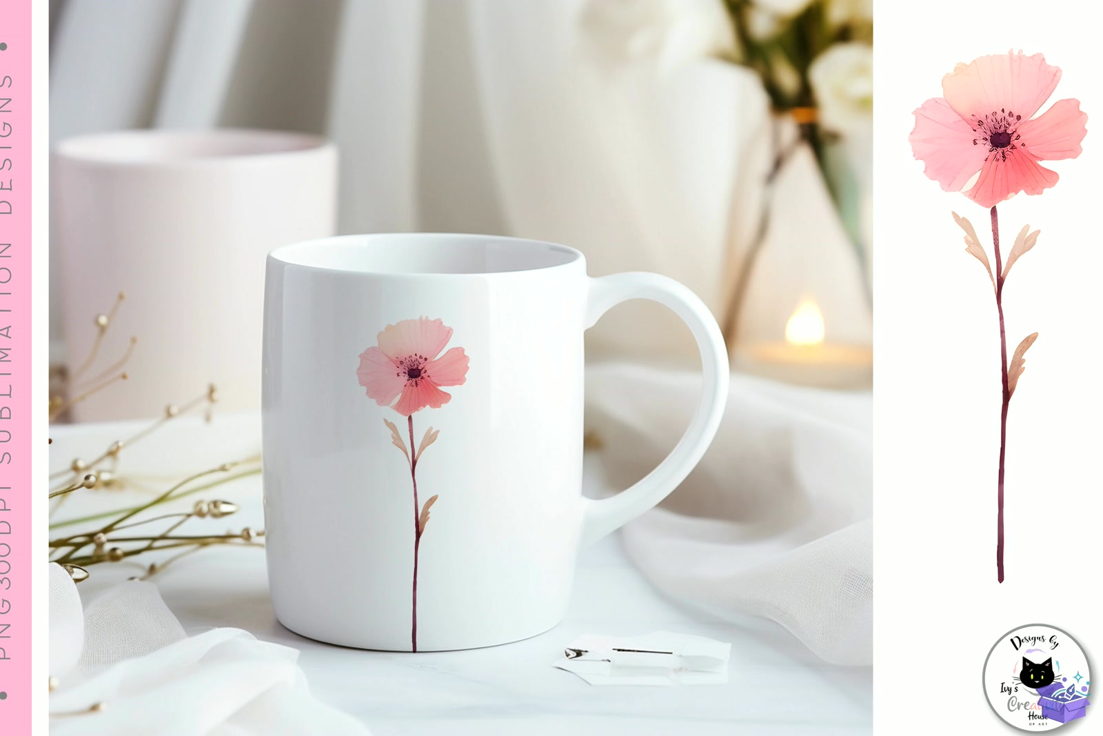 Watercolor Floral Spring PNG - DTF & Süblimasyon Baskı Tasarımı (SVG, DXF, EPS, PNG) - detaylı önizleme 2