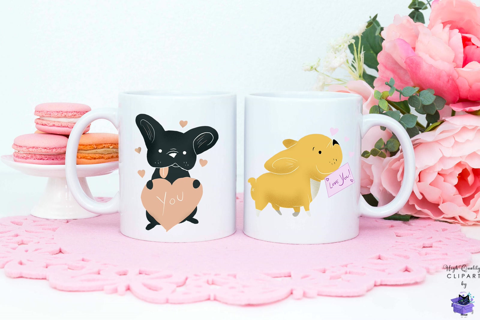 French Bulldog Köpek Köpek Love - DTF & Süblimasyon Baskı Tasarımı (SVG, DXF, EPS, PNG) - detaylı önizleme 3