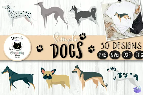 Köpek Irkları Tasarımları - DTF & Süblimasyon Baskı Tasarımı (SVG, DXF, EPS, PNG) - Süblimasyon İndir (DXF, SVG, EPS)