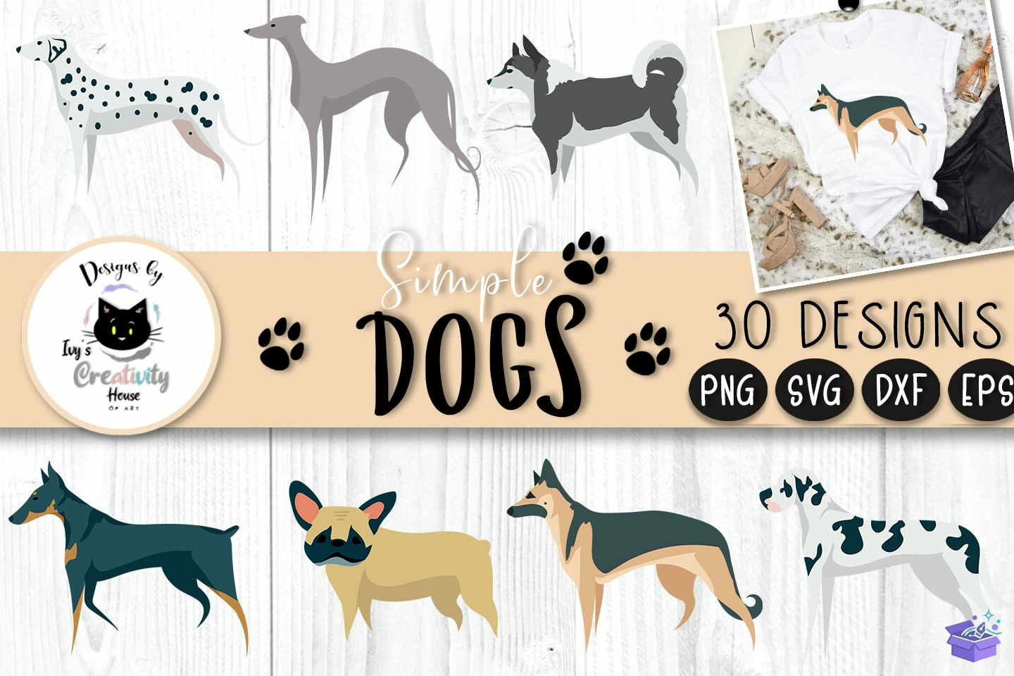 Köpek Breed SVG Köpek Breed - DTF & Süblimasyon Baskı Tasarımı (SVG, DXF, EPS, PNG) - detaylı önizleme 5