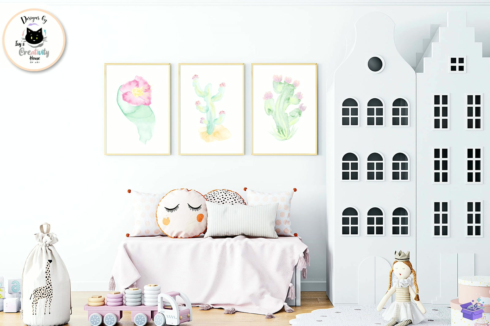 Watercolor Cactus Succulents - DTF & Süblimasyon Baskı Tasarımı (SVG, DXF, EPS, PNG) - detaylı önizleme 4