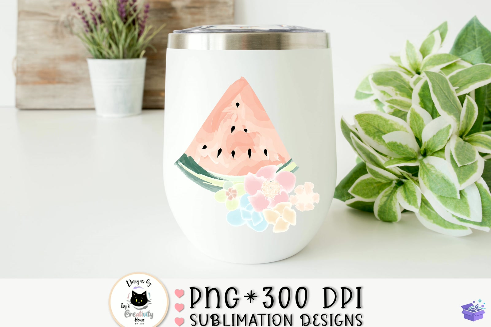 Watercolor Watermelon Summer - DTF & Süblimasyon Baskı Tasarımı (SVG, DXF, EPS, PNG) - detaylı önizleme 6