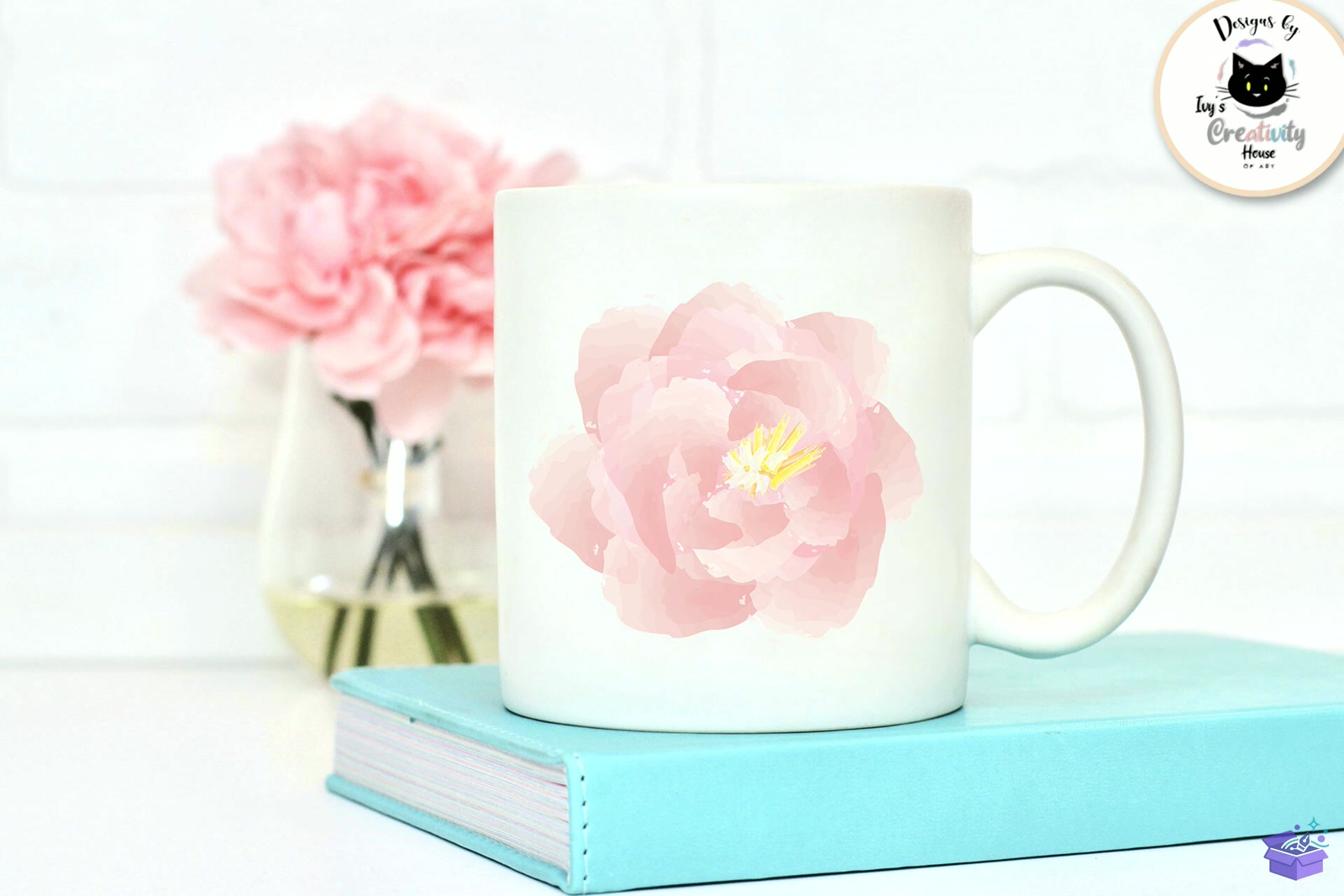 Watercolor Floral Peony PNG - DTF & Süblimasyon Baskı Tasarımı (SVG, DXF, EPS, PNG) - detaylı önizleme 4