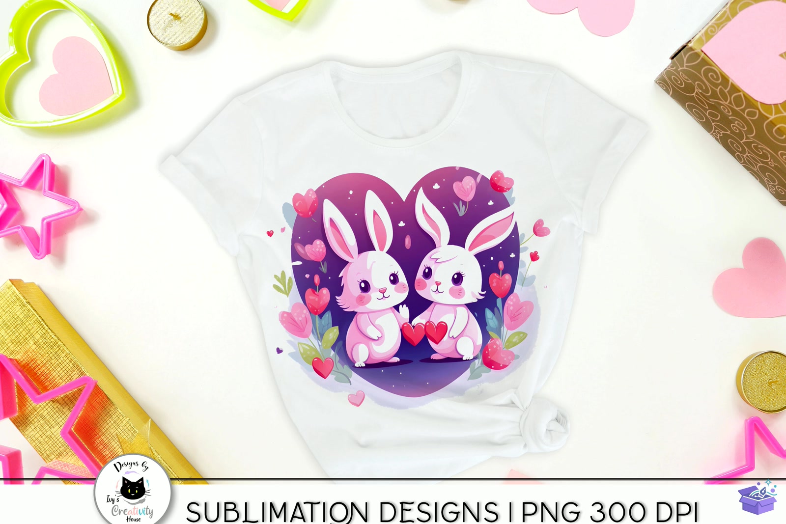 Cute Animals Valentine - DTF & Süblimasyon Baskı Tasarımı (SVG, DXF, EPS, PNG) - detaylı önizleme 2