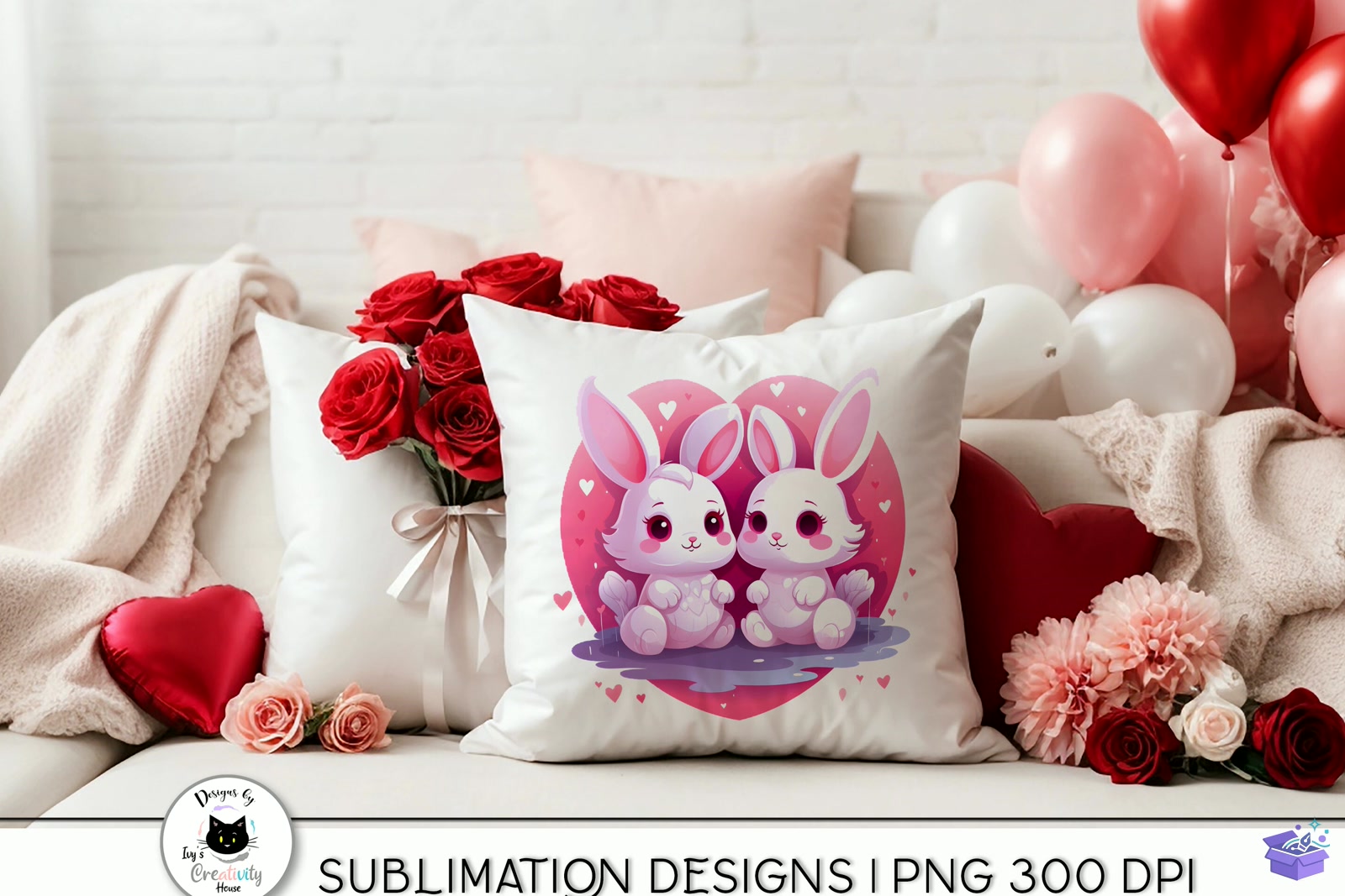 Cute Animals Valentine - DTF & Süblimasyon Baskı Tasarımı (SVG, DXF, EPS, PNG) - detaylı önizleme 3