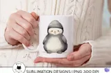 Sevimli Kawaii Kış Hayvanları (4 Tasarım) - DTF & Süblimasyon Baskı Tasarımı (PNG) - detaylı önizleme 2