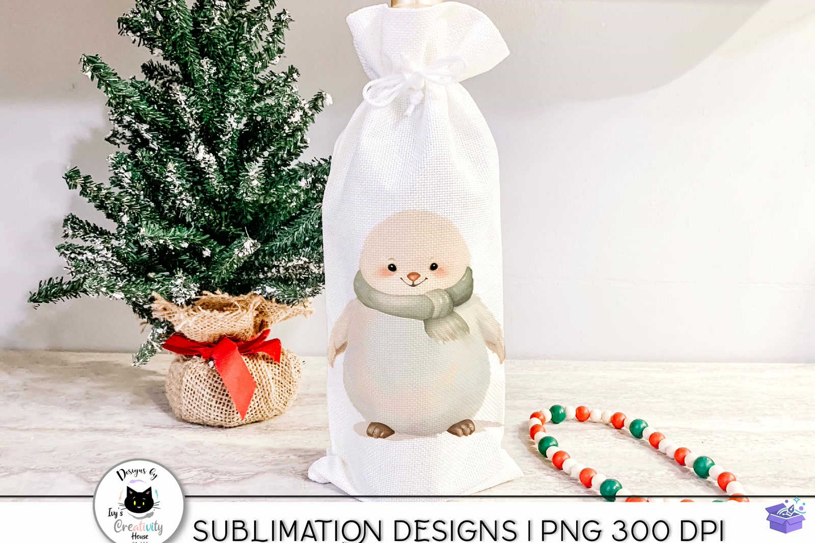 Cute Winter Animal Kawaii PNG - DTF & Süblimasyon Baskı Tasarımı (SVG, DXF, EPS, PNG) - detaylı önizleme 3