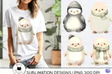Sevimli Kawaii Kış Hayvanları (4 Tasarım) - DTF & Süblimasyon Baskı Tasarımı (PNG) - detaylı önizleme 4