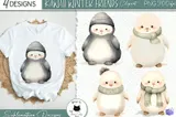 Sevimli Kawaii Kış Hayvanları (4 Tasarım) - DTF & Süblimasyon Baskı Tasarımı (PNG) - detaylı önizleme 6