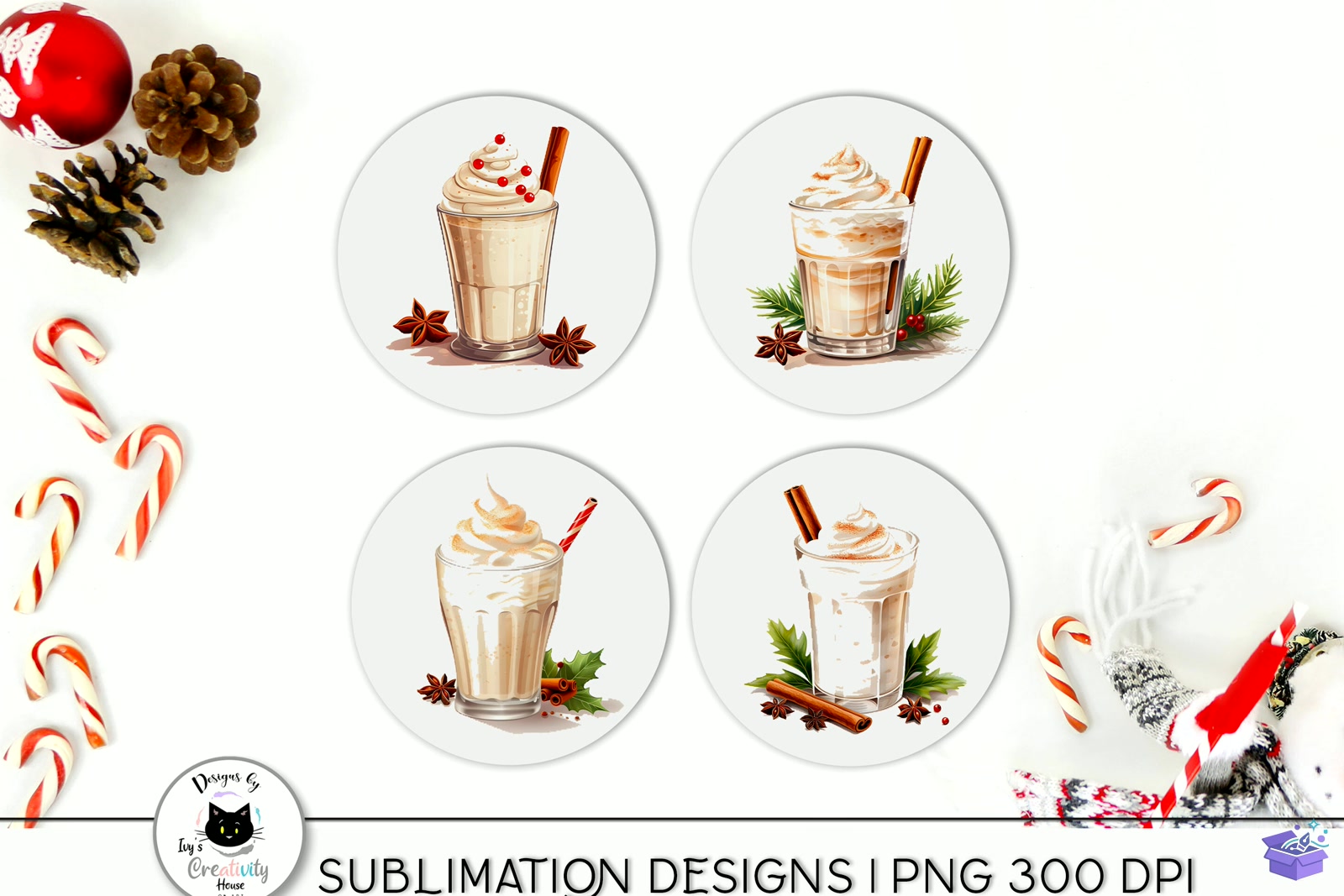 Coffee Drink Yılbaşı - DTF & Süblimasyon Baskı Tasarımı (SVG, DXF, EPS, PNG) - detaylı önizleme 2