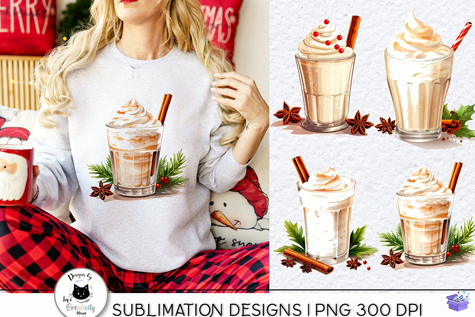 Coffee Drink Yılbaşı - DTF & Süblimasyon Baskı Tasarımı (SVG, DXF, EPS, PNG) - detaylı önizleme 5