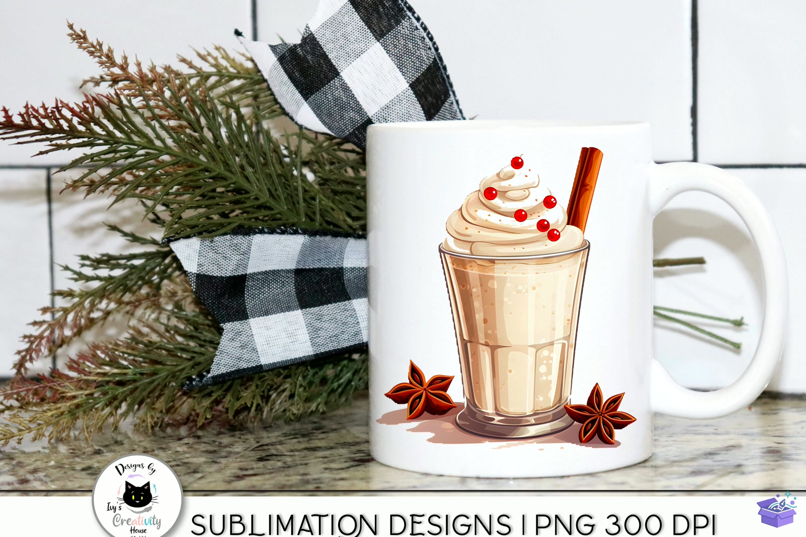 Coffee Drink Yılbaşı - DTF & Süblimasyon Baskı Tasarımı (SVG, DXF, EPS, PNG) - detaylı önizleme 6
